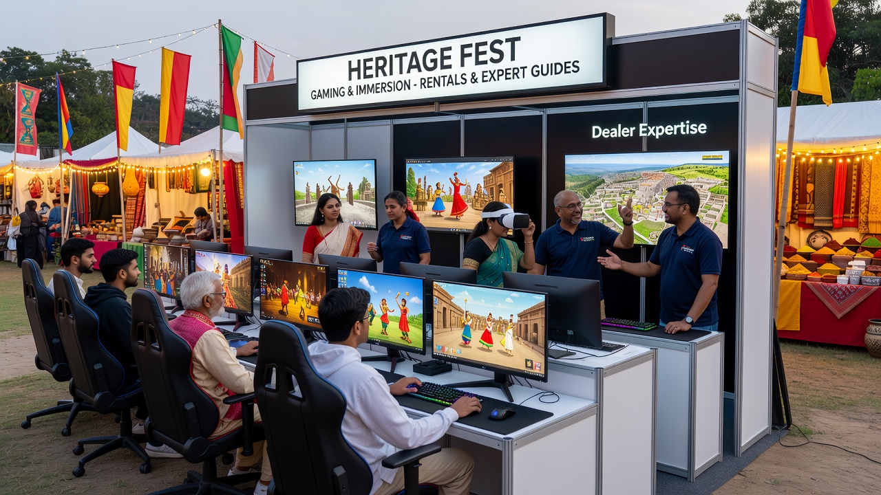 Dealer bei der Anleitung kultureller Gaming-Aktivitäten auf einem Heritage-Festival